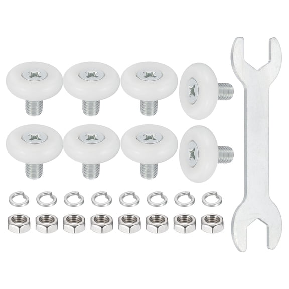 Uxcell Drawer Rollers Wheels Cabinet Positioning Sliding with Screw Washer Wrench for File Document Cabinets 0.75"