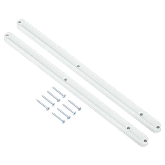Uxcell Drawer Slides, 5Set 300mm - Plastic Drawer Rails with Screw, Side Mounted Grooved Guide Rail for Cabinet Drawer Bedside Table Wardrobe Dresser (White)