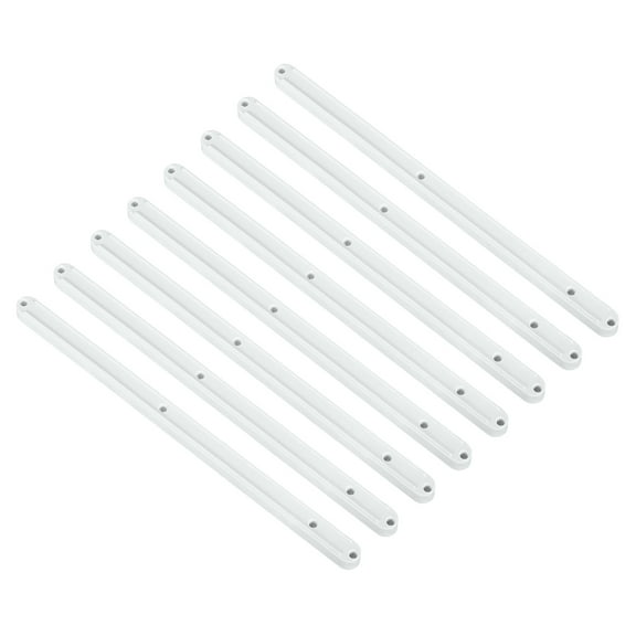 Uxcell Drawer Slides, 8Pcs 300mm - Plastic Drawer Rails, Side Mounted Grooved Guide Rails for Cabinet Drawers Bedside Tables Wardrobe Dressers (White)