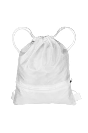 Drawstring Backpack Bag 14.6" x 17.9" Oxford Cloth Bulk Cinch Sack, White