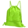 thumbnail image 1 of Uxcell Drawstring Backpack Bag Drawstring Gym Bag with Zip Pocket for Women Men Green, 1 of 5