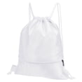 thumbnail image 1 of Uxcell Drawstring Backpack Bag Drawstring Gym Bag with Zip Pocket for Women Men White, 1 of 5