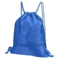 thumbnail image 1 of Uxcell Drawstring Backpack Bags Drawstring Gym Bag with Zip Pocket for Women Men Blue, 1 of 5