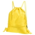 thumbnail image 1 of Uxcell Drawstring Backpack Bags Drawstring Gym Bag with Zip Pocket for Women Men Yellow, 1 of 5