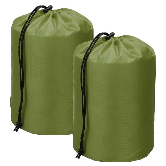 Uxcell Drawstring Bag with Toggle, Cinch and Ditty Pouch Portable Outdoor Products Ditty Bag 3x7" & 2Pcs & Army Green - Fit For(Backpacking/Camping/Traveling)