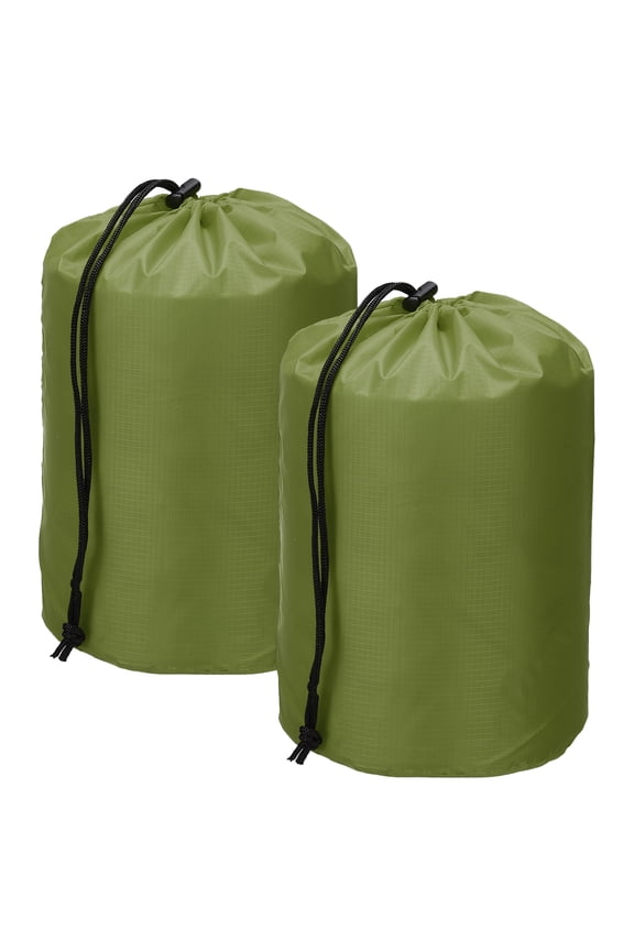 Drawstring Bag with Toggle, Cinch and Ditty Pouch Portable Outdoor Products Ditty Bag 3x7" & 2Pcs & Army Green - Fit For(Backpacking/Camping/Traveling)