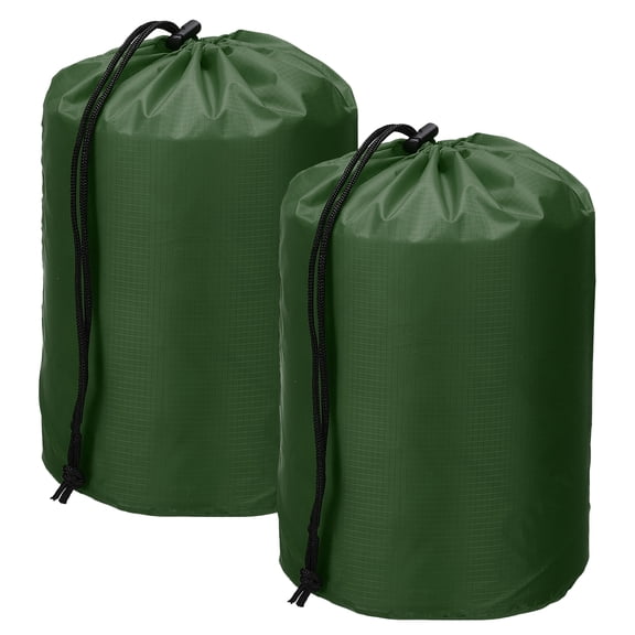 Uxcell Drawstring Bag with Toggle, Cinch and Ditty Pouch Portable Outdoor Products Ditty Bag 3x7" & 2Pcs & Dark Green - Fit For(Backpacking/Camping/Traveling)