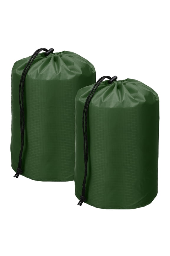 Drawstring Bag with Toggle, Cinch and Ditty Pouch Portable Outdoor Products Ditty Bag 3x7" & 2Pcs & Dark Green - Fit For(Backpacking/Camping/Traveling)