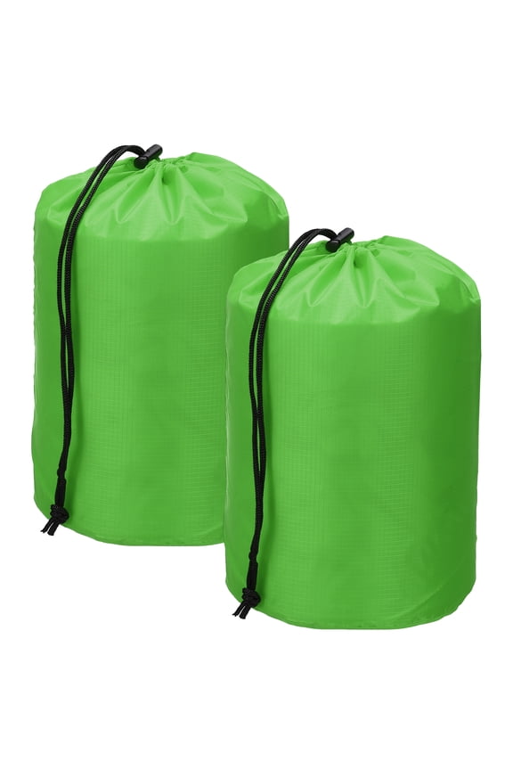 Drawstring Bag with Toggle, Cinch and Ditty Pouch Portable Outdoor Products Ditty Bag 5x10" & 2Pcs & Grass Green - Fit For(Backpacking/Camping/Traveling)