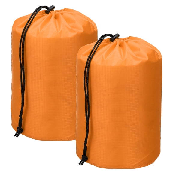 Uxcell Drawstring Bag with Toggle, Cinch and Ditty Pouch Portable Outdoor Products Ditty Bag 5x10" & 2Pcs & Orange - Fit For(Backpacking/Camping/Traveling)