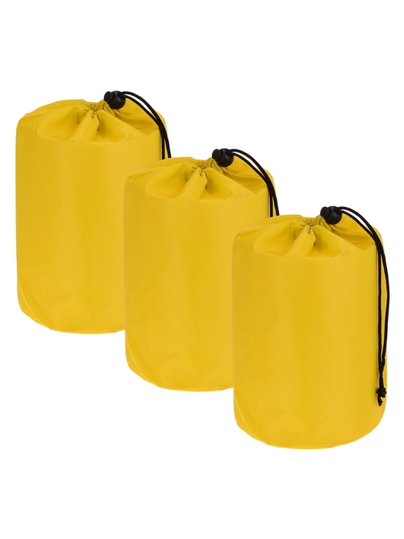 Drawstring Bag with Toggle, Cinch and Ditty Pouch Portable Outdoor Products Ditty Bag 5x10inch & 3 Pack & Yellow - Fitting for (Backpacking/Camping/Traveling)