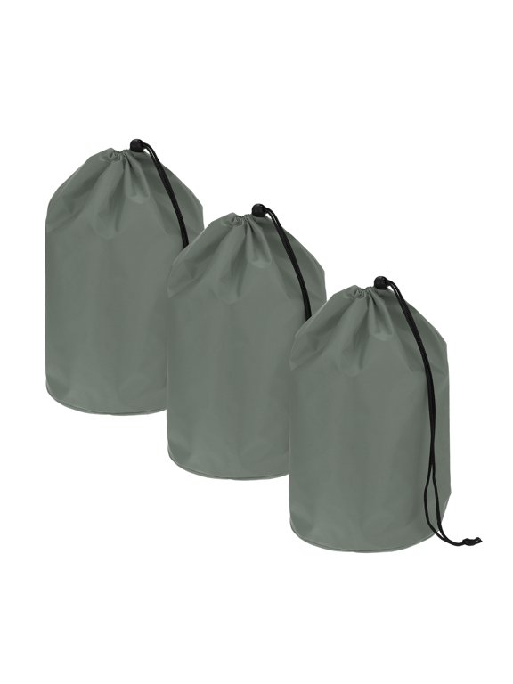 Drawstring Bag with Toggle, Cinch and Ditty Pouch Portable Outdoor Products Ditty Bag 7x12.6inch & 3 Pack & Light gray - Fitting for (Backpacking/Camping/Traveling)