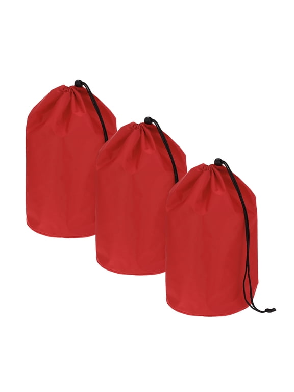Drawstring Bag with Toggle, Cinch and Ditty Pouch Portable Outdoor Products Ditty Bag 7x12.6inch & 3 Pack & Red - Fitting for (Backpacking/Camping/Traveling)