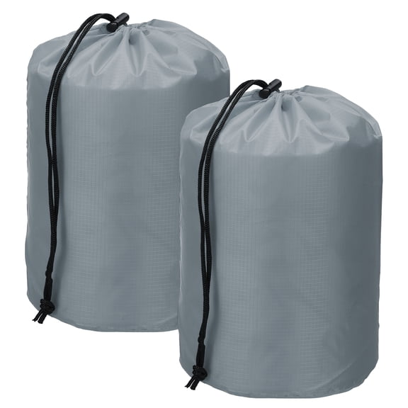 Uxcell Drawstring Bag with Toggle, Cinch and Ditty Pouch Portable Outdoor Products Ditty Bag 7x13" & 2Pcs & Grey - Fit For(Backpacking/Camping/Traveling)