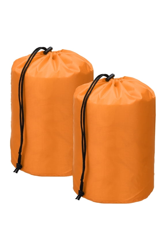 Drawstring Bag with Toggle, Cinch and Ditty Pouch Portable Outdoor Products Ditty Bag 7x13" & 2Pcs & Orange - Fit For(Backpacking/Camping/Traveling)