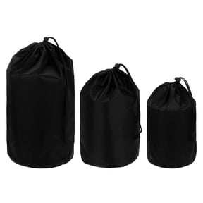Uxcell Drawstring Bag with Toggle, Cinch Sack and Ditty Pouch Durable Portable Outdoor Ditty Bag 3 Size & 3Pcs & Black - Fitting for ( Sports/Backpacking/Camping/Traveling)