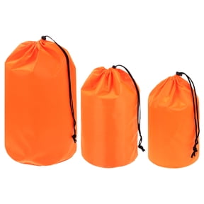 Uxcell Drawstring Bag with Toggle, Cinch Sack and Ditty Pouch Durable Portable Outdoor Ditty Bag 3 Size & 3Pcs & Orange - Fitting for ( Sports/Backpacking/Camping/Traveling)