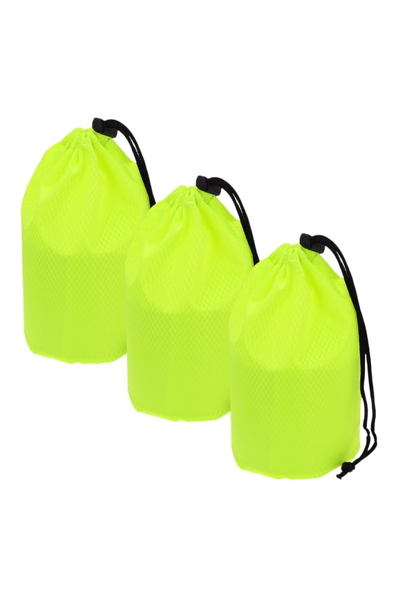 Drawstring Bag with Toggle, Cinch Sack and Ditty Pouch Durable Portable Outdoor Ditty Bag 4x8inch & 3Pcs & Fluorescent Green - Fitting for ( Sports/Backpacking/Camping/Traveling)