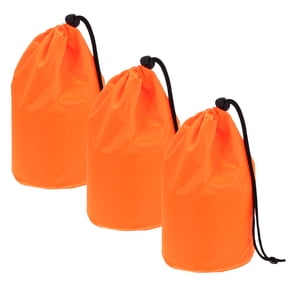 Uxcell Drawstring Bag with Toggle, Cinch Sack and Ditty Pouch Durable Portable Outdoor Ditty Bag 4x8inch & 3Pcs & Orange - Fitting for ( Sports/Backpacking/Camping/Traveling)