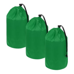Uxcell Drawstring Bag with Toggle, Cinch Sack and Ditty Pouch Durable Portable Outdoor Ditty Bag 5x10inch & 3Pcs & Dark Green - Fitting for ( Sports/Backpacking/Camping/Traveling)