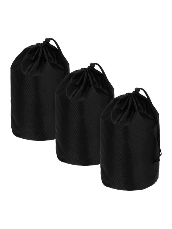 Drawstring Bag with Toggle, Cinch Sack and Ditty Pouch Durable Portable Outdoor Ditty Bag 6x13inch & 3Pcs & Black - Fitting for ( Sports/Backpacking/Camping/Traveling)