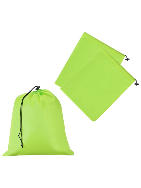 Drawstring Bag with Toggle, Stuff Sack String Waterproof Travel Storage Bags for Gym Travel 14" x 16" & 3 Pack & Light Green