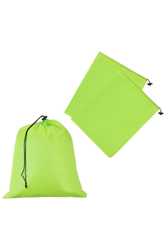 Drawstring Bag with Toggle, Stuff Sack String Waterproof Travel Storage Bags for Gym Travel 14" x 16" & 3 Pack & Light Green