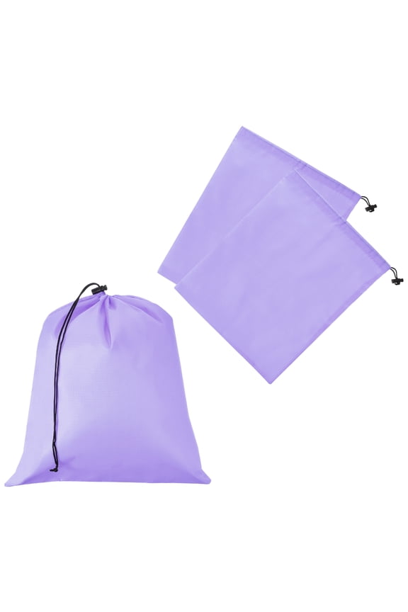 Drawstring Bag with Toggle, Stuff Sack String Waterproof Travel Storage Bags for Gym Travel 14" x 16" & 3 Pack & Light Purple