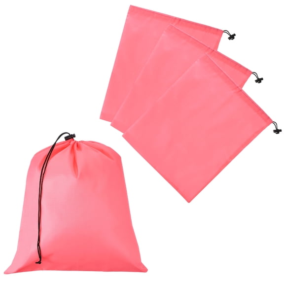 Uxcell Drawstring Bag with Toggle, Stuff Sack String Waterproof Travel Storage Bags for Gym Travel 16 x 14 Inch & 4 Pack & Pink