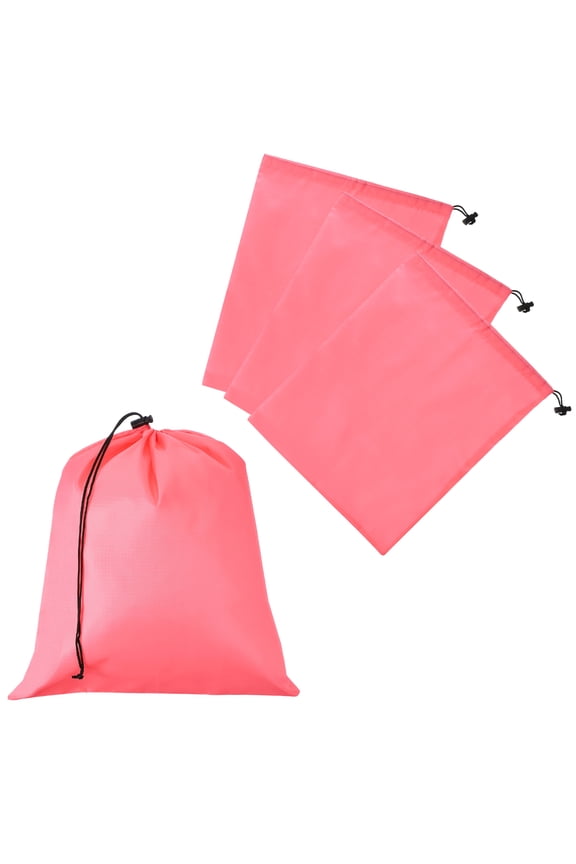 Drawstring Bag with Toggle, Stuff Sack String Waterproof Travel Storage Bags for Gym Travel 16 x 14 Inch & 4 Pack & Pink