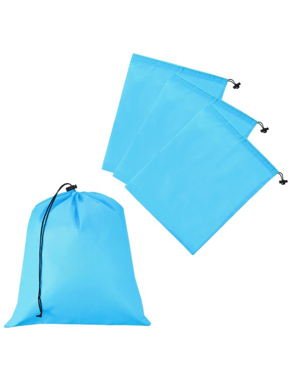 Drawstring Bag with Toggle, Stuff Sack String Waterproof Travel Storage Bags for Gym Travel 16 x 14 Inch & 4 Pack & Sky Blue