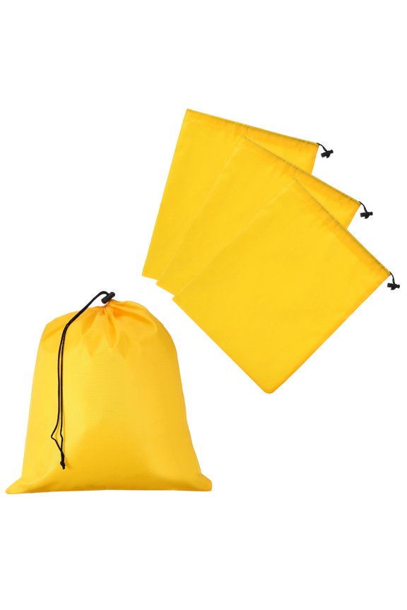 Drawstring Bag with Toggle, Stuff Sack String Waterproof Travel Storage Bags for Gym Travel 16 x 14 Inch & 4 Pack & Yellow