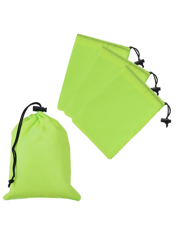 Drawstring Bag with Toggle, Stuff Sack String Waterproof Travel Storage Bags for Gym Travel 6 x 8 Inch & 4 Pack & Light Green