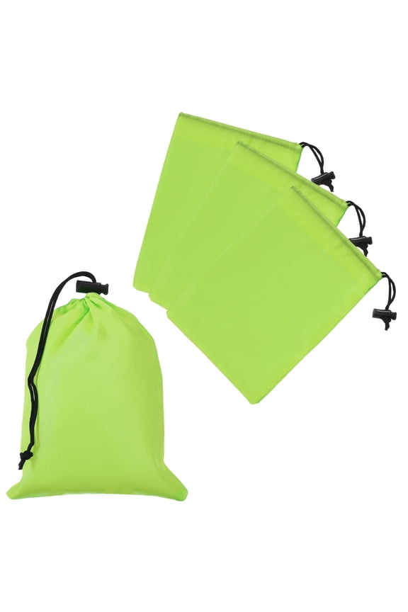 Drawstring Bag with Toggle, Stuff Sack String Waterproof Travel Storage Bags for Gym Travel 6 x 8 Inch & 4 Pack & Light Green