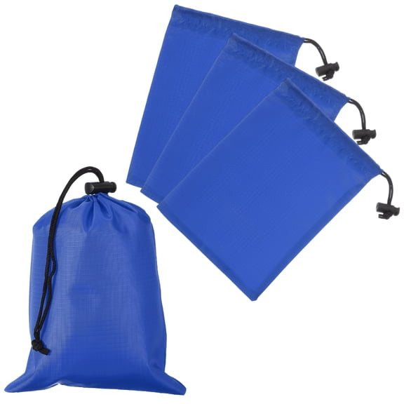 Uxcell Drawstring Bag with Toggle, Stuff Sack String Waterproof Travel Storage Bags for Gym Travel 6 x 8 Inch & 4 Pack & Sapphire Blue