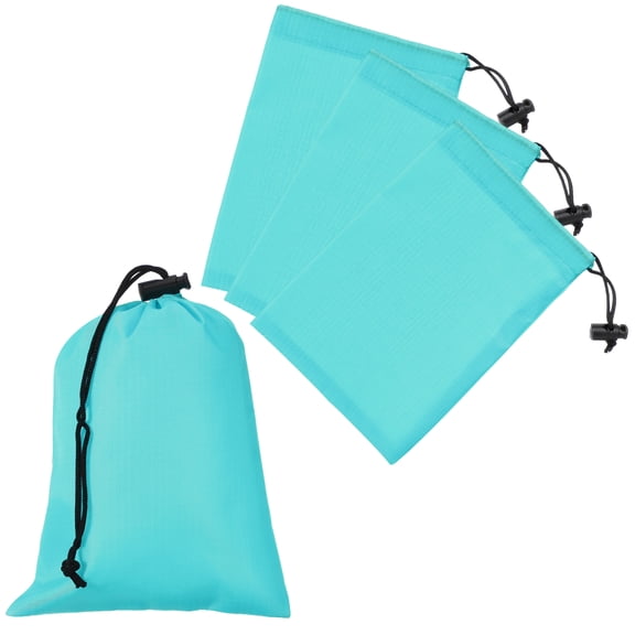 Uxcell Drawstring Bag with Toggle, Stuff Sack String Waterproof Travel Storage Bags for Gym Travel 8 x 6 Inch & 4 Pack & Turquoise