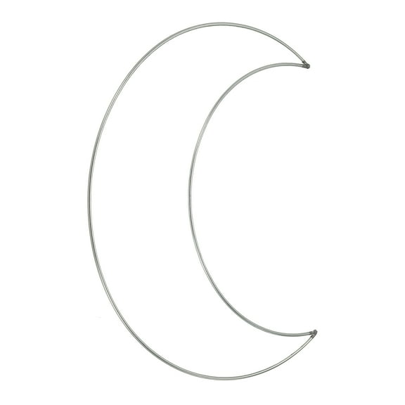 Uxcell Dream Catcher Rings, Metal Moon Shape Macrame Wreath Floral Ring Hoop, Silver