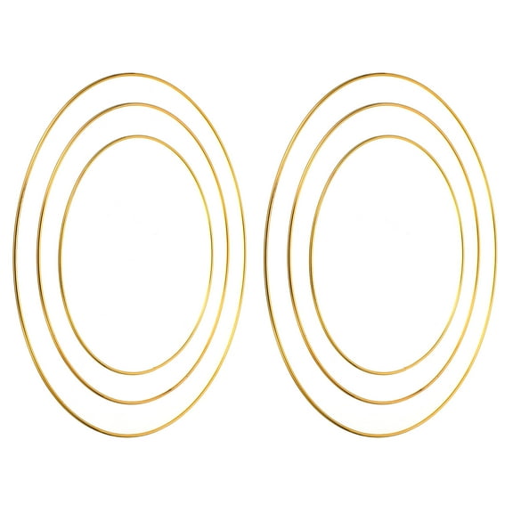 Uxcell Dream Catcher Rings Set, 2 Set 3 Sizes Metal Macrame Wreath Floral Round Ring Hoop, Gold