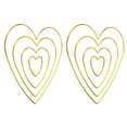 thumbnail image 1 of Uxcell Dream Catcher Rings Set, 2 Set 4 Sizes Metal Heart Shape Macrame Wreath Floral Hoop, Gold, 1 of 6