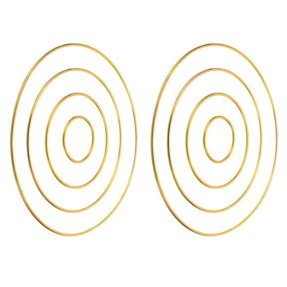 Uxcell Dream Catcher Rings Set, 2 Set 4 Sizes Metal Macrame Wreath Floral Round Ring Hoop, Gold