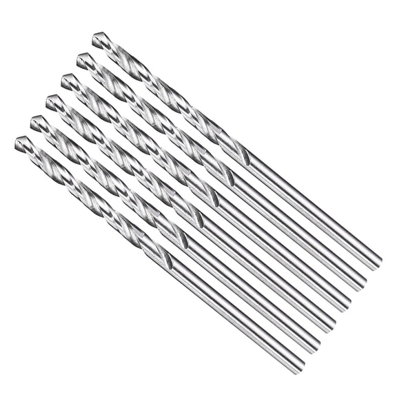 Uxcell Drill Bit (1/16") 6Pcs, 4241 High-Speed Steel Straight Shank Uncoated (Bright) 118° for Wood Plastic Iron Copper Aluminum Low Soft Metal