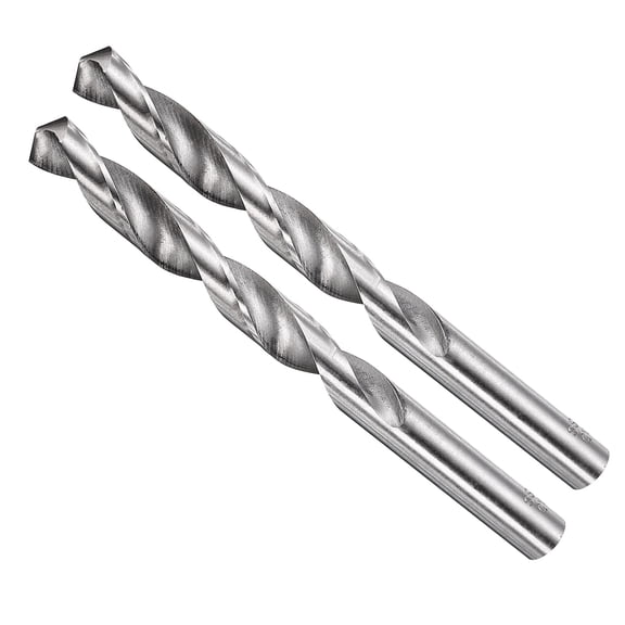 Uxcell Drill Bit (10mm) 2Pcs, 4241 High-Speed Steel Straight Shank Uncoated (Bright) 118° for Wood Plastic Iron Copper Aluminum Low Soft Metal
