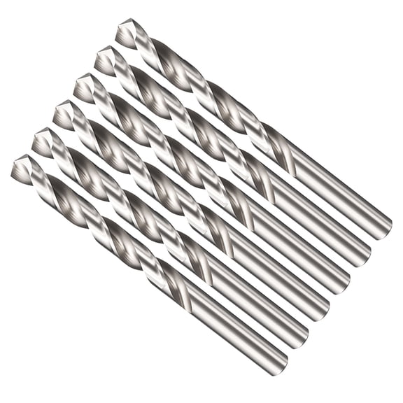 Uxcell Drill Bit (13/32") 6Pcs, 4241 High-Speed Steel Straight Shank Uncoated (Bright) 118° for Wood Plastic Iron Copper Aluminum Low Soft Metal