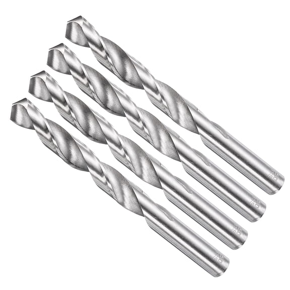Uxcell Drill Bit (13mm) 4Pcs, 4241 High-Speed Steel Straight Shank Uncoated (Bright) 118° for Wood Plastic Iron Copper Aluminum Low Soft Metal
