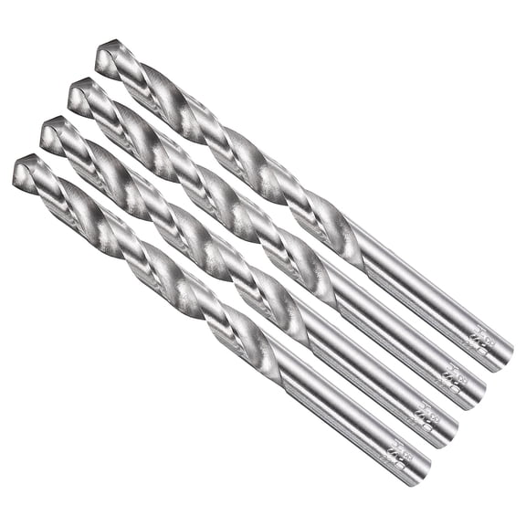 Uxcell Drill Bit (8mm) 4Pcs, 4241 High-Speed Steel Straight Shank Uncoated (Bright) 118° for Wood Plastic Iron Copper Aluminum Low Soft Metal