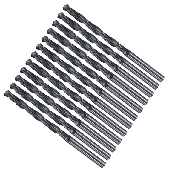 Uxcell Drill Bit (9/64")3.5mm 12Pcs, 4241 High-Speed Steel Straight Shank Nitriding Black 118° for Wood Plastic Iron Copper Aluminum Low Soft Metal