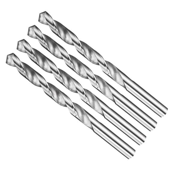 Uxcell Drill Bit (9mm) 4Pcs, 4241 High-Speed Steel Straight Shank Uncoated (Bright) 118° for Wood Plastic Iron Copper Aluminum Low Soft Metal