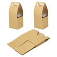thumbnail image 1 of Uxcell Drink Carrier with Handle, 25 Pcs Kraft Paperboard 1 Cup Holder for Hot or Cold Drinks Brown, 1 of 6