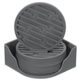 thumbnail image 1 of Uxcell Drink Coasters, 8pack Silicone Coasters for Drinks with 1 Holder, Round Anti-Slip Heat Resistant Coasters (Gray), 1 of 5