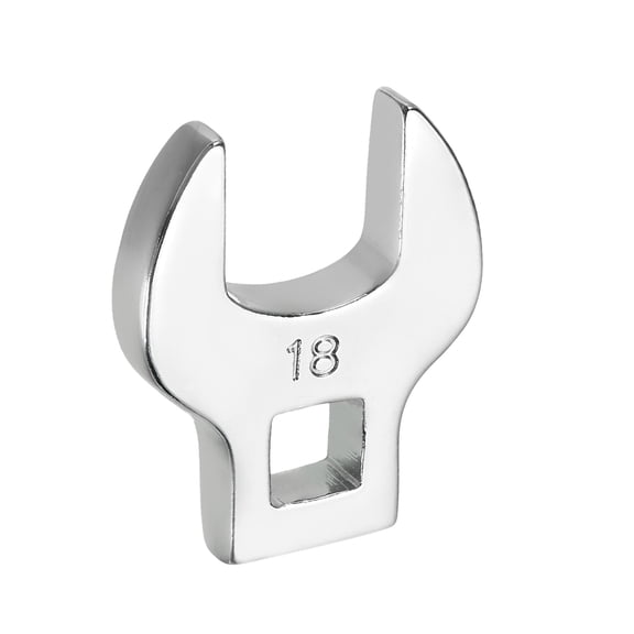 Uxcell Drive Crowfoot Wrench 3/8 Inch 18mm Metric Flare Nut Wrench CR-V Steel Electroplating Open End Crowfoot Wrench for Automotive Repair Mechanics, Bright Silver